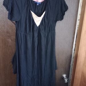 GAP Black and Cream Midi Dress